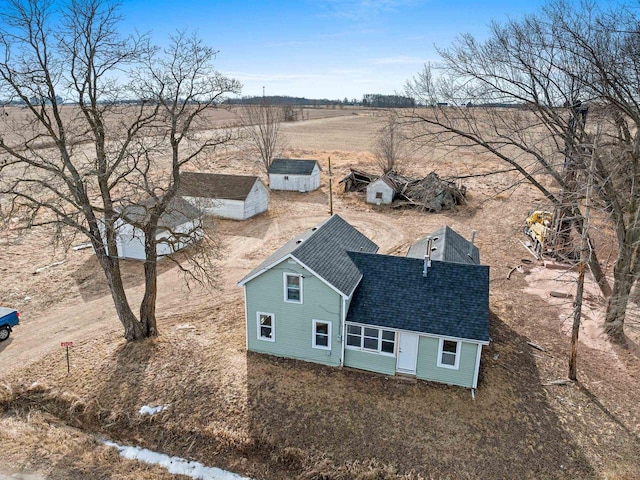 aerial view with a rural view