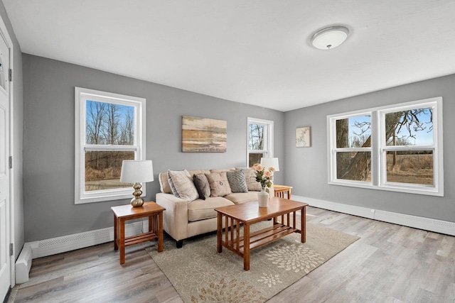 living room featuring light hardwood / wood-style floors