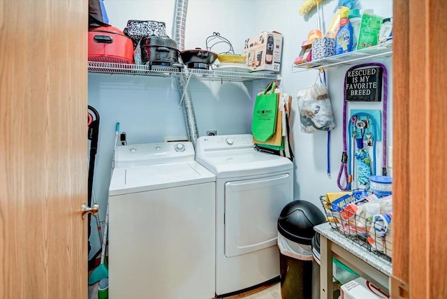 laundry room featuring independent washer and dryer