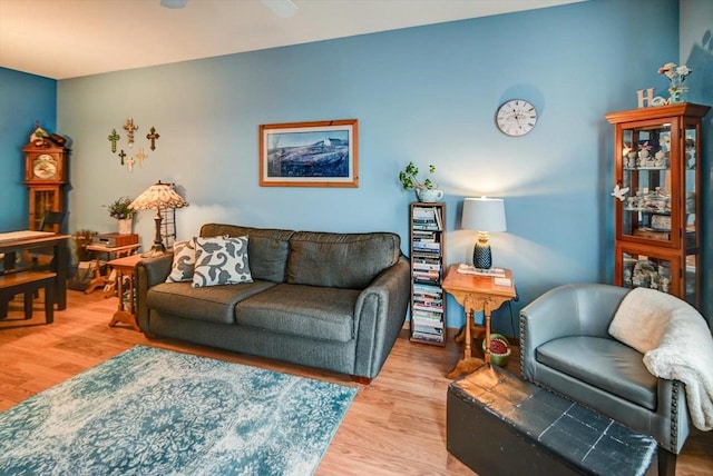 living room with wood-type flooring