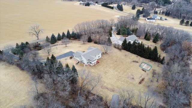 drone / aerial view with a rural view