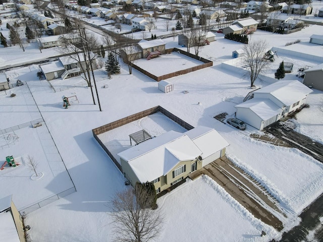 view of snowy aerial view