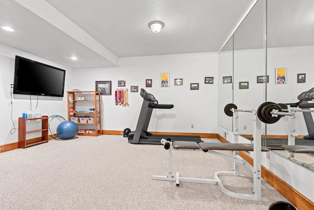2532 Huntington Way, Suamico, WI 54173 - workout room featuring recessed lighting, carpet, and baseboards