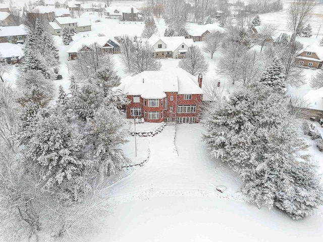 2532 Huntington Way, Suamico, WI 54173 - snowy aerial view with a residential view