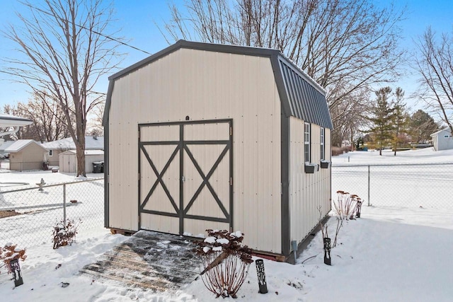 view of snow covered structure