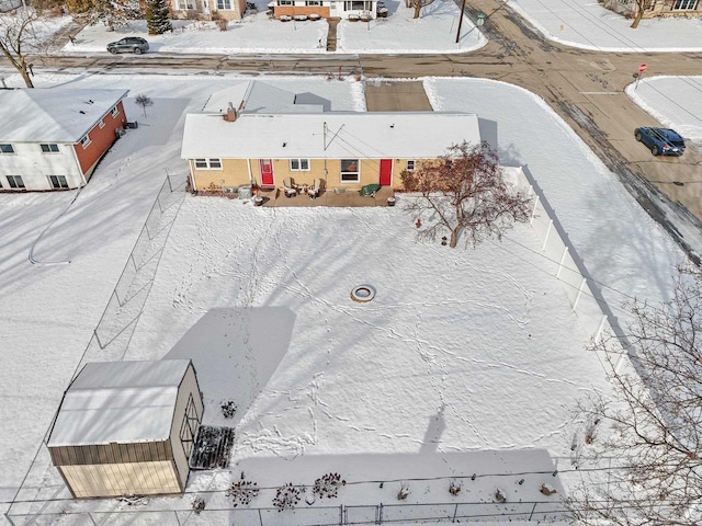 view of snowy aerial view