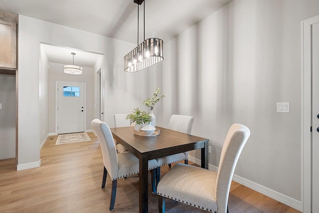 dining area featuring light hardwood / wood-style flooring