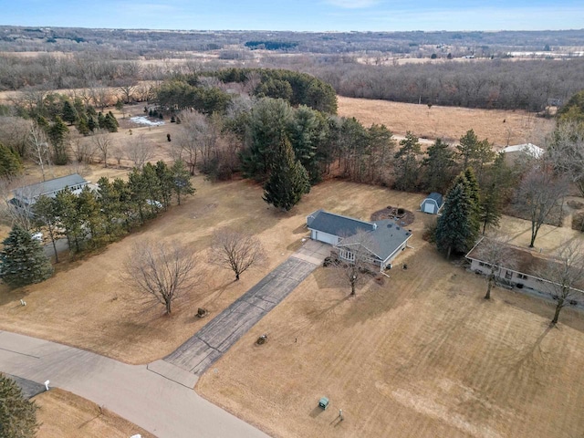 drone / aerial view featuring a rural view