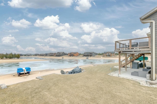 view of water feature with a view of the beach