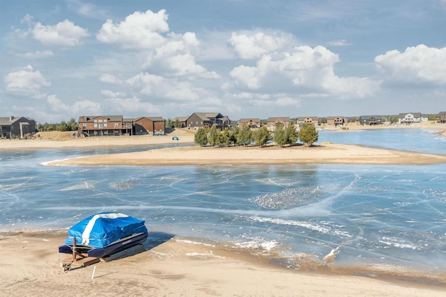 water view with a view of the beach