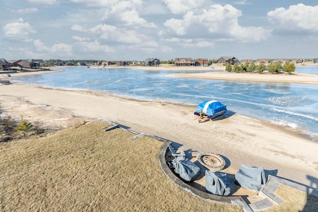 view of water feature featuring a view of the beach