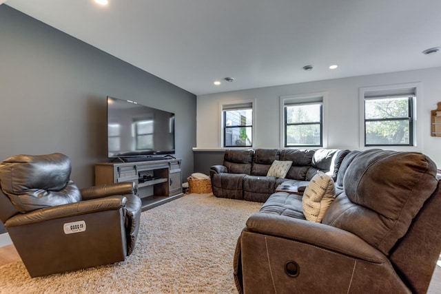 living room with a healthy amount of sunlight