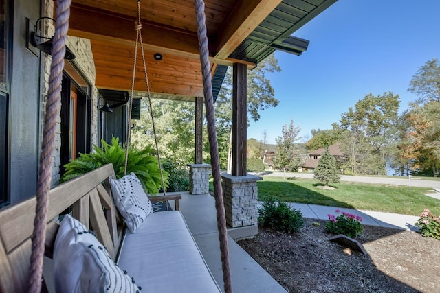 view of patio with covered porch