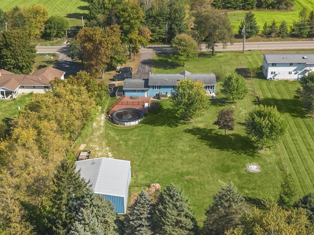 drone / aerial view with a rural view