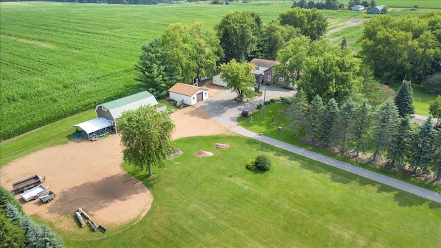 drone / aerial view with a rural view