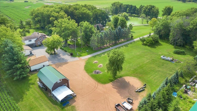 drone / aerial view featuring a rural view