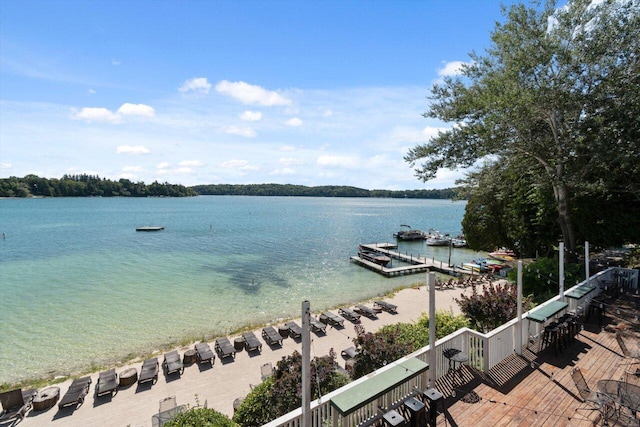 view of water feature featuring a boat dock