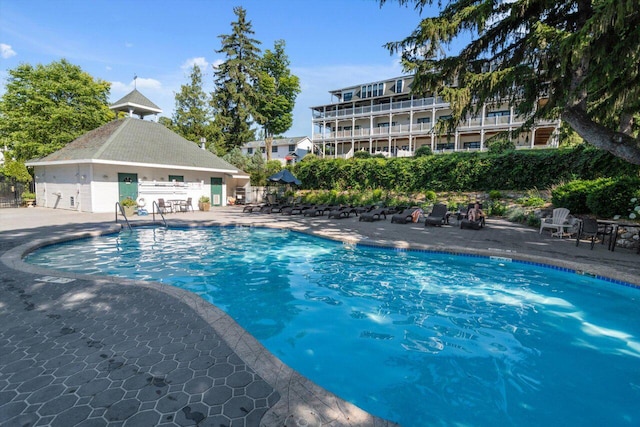 view of pool with a patio