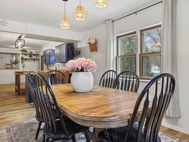 dining room with hardwood / wood-style floors