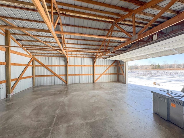 view of snow covered garage