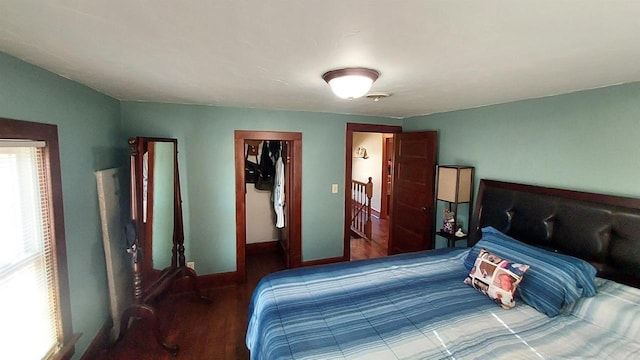 bedroom with wood-type flooring