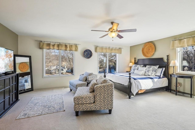 bedroom with carpet and ceiling fan