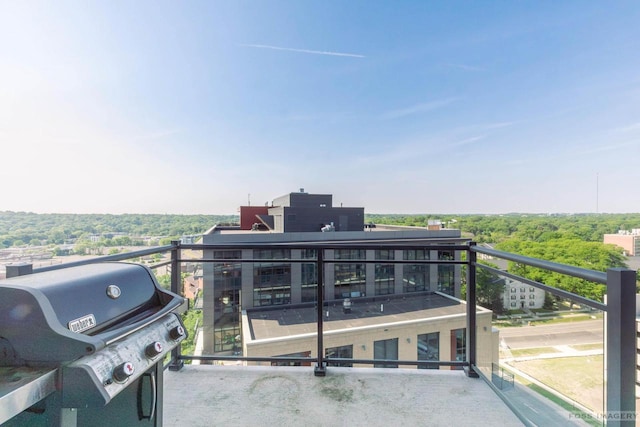 balcony with a grill