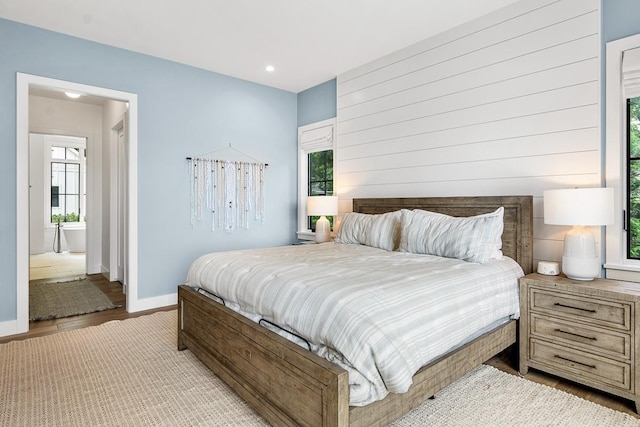 bedroom featuring light hardwood / wood-style floors