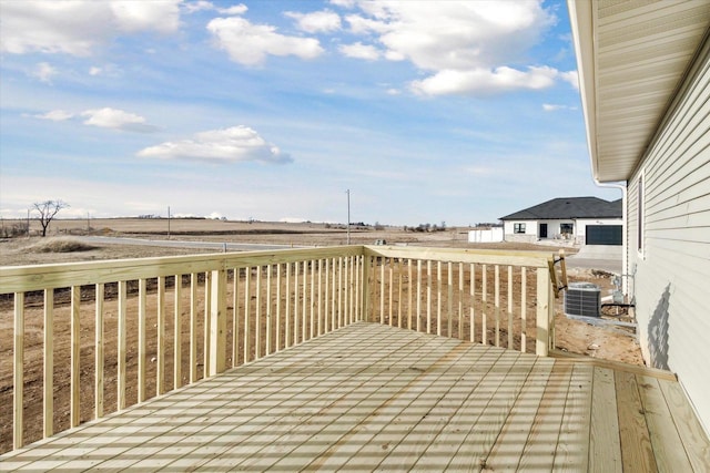 wooden deck with central AC