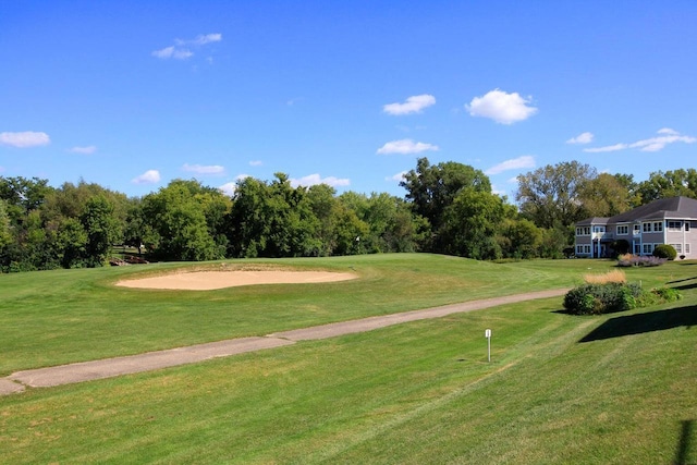 view of property's community featuring a yard