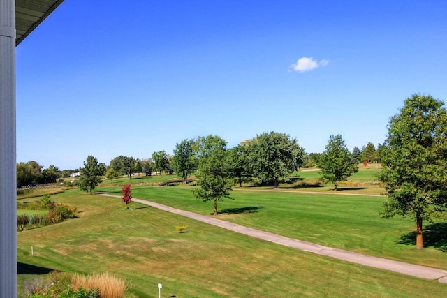 view of home's community with a lawn