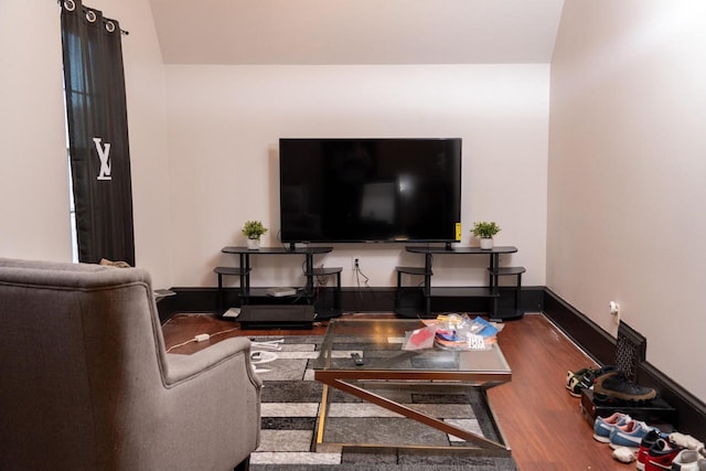 living room featuring wood-type flooring