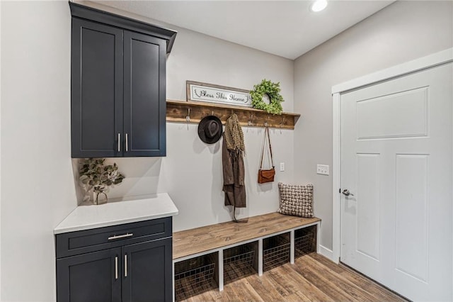 mudroom featuring light hardwood / wood-style flooring