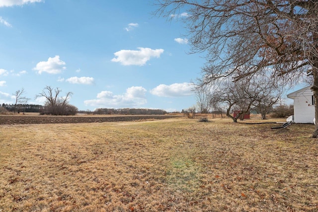 view of yard featuring a rural view