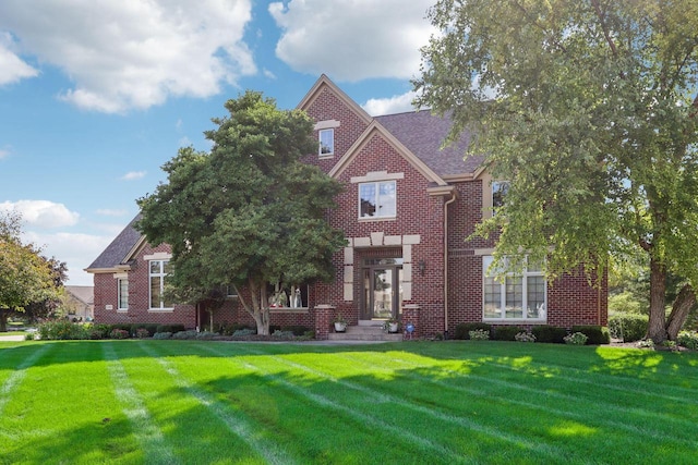 view of front facade with a front lawn