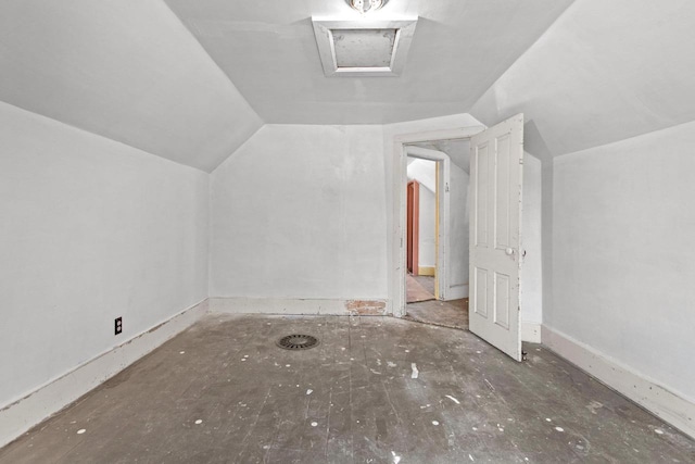 bonus room with vaulted ceiling