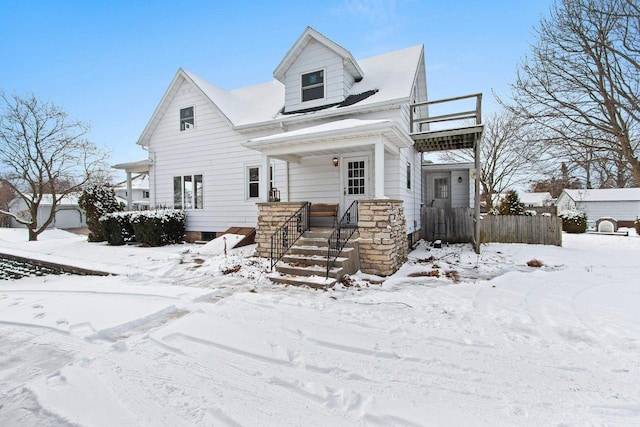 view of new england style home