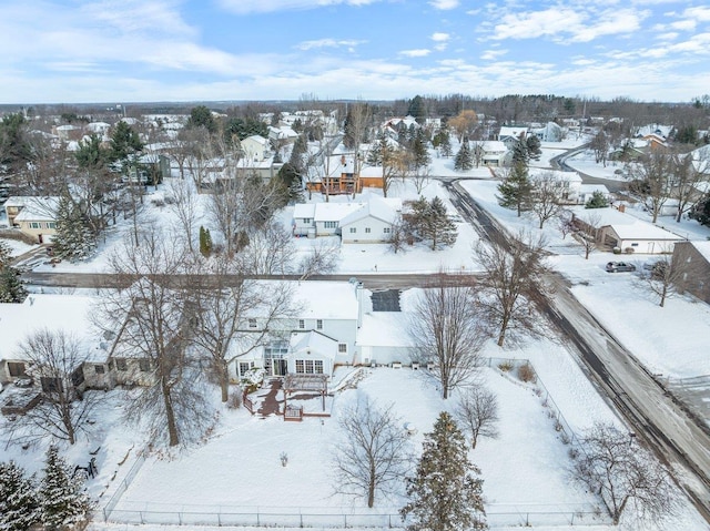 view of snowy aerial view