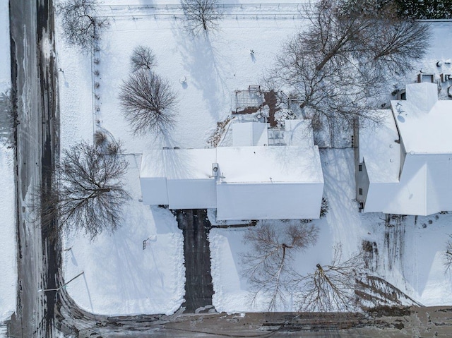 view of snowy aerial view