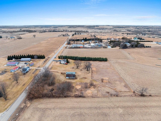 bird's eye view with a rural view