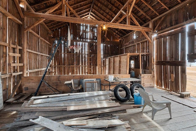 misc room with vaulted ceiling