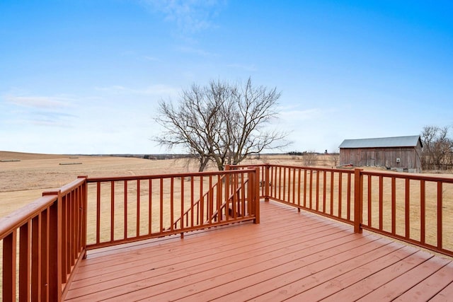 deck with a rural view