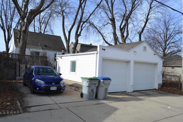 view of garage