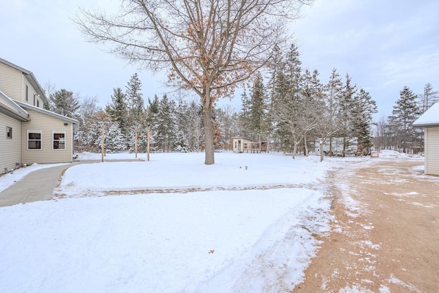 view of snowy yard