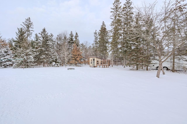 view of snowy yard