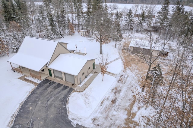 view of snowy aerial view