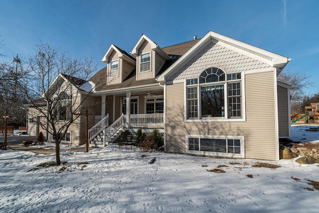 view of front facade featuring covered porch