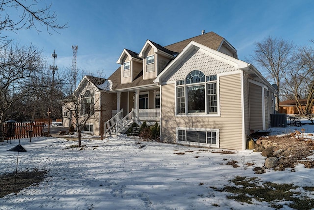 view of front facade featuring covered porch