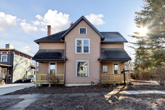 view of front of property with a porch