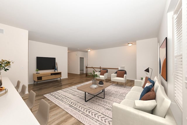 living room featuring hardwood / wood-style flooring